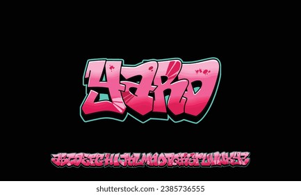 Graffiti font text effect, spray and street text style
