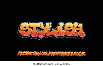 Graffiti font text effect, spray and street text style