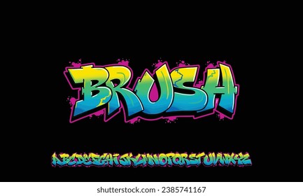 Graffiti font text effect, spray and street text style