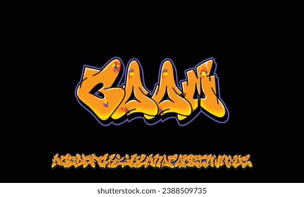 Efecto de letra de graffiti, estilo de texto en la calle