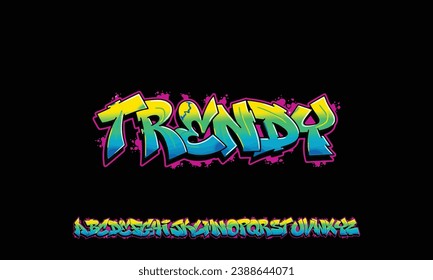 Graffiti font text effect, spray and street text style