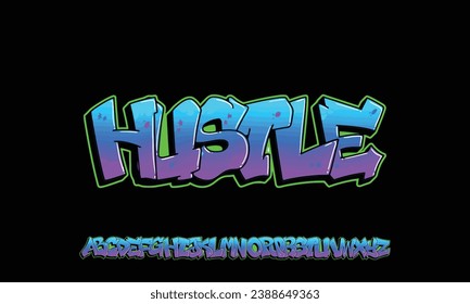 Graffiti font text effect, spray and street text style