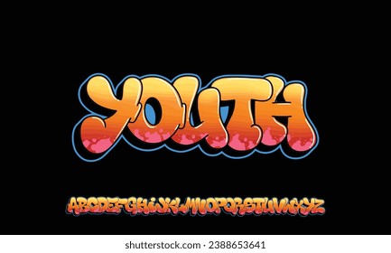 Graffiti font text effect, spray and street text style