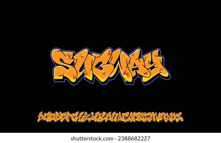 Graffiti font text effect, spray and street text style