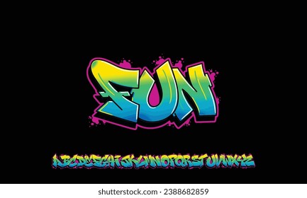 Graffiti font text effect, spray and street text style