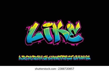 Graffiti font text effect, spray and street text style