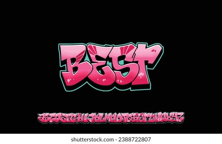 Graffiti font text effect, spray and street text style