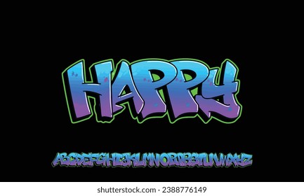 Graffiti font text effect, spray and street text style