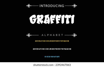 Graffiti font text effect, spray and street text style