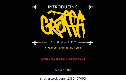 Graffiti font text effect, spray and street text style