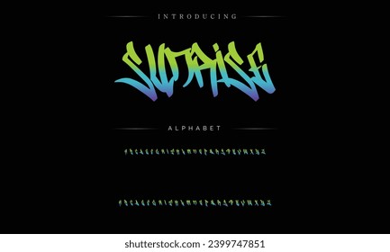 Graffiti font text effect, spray and street text style