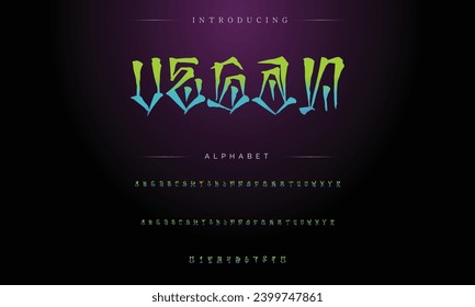 Graffiti font text effect, spray and street text style