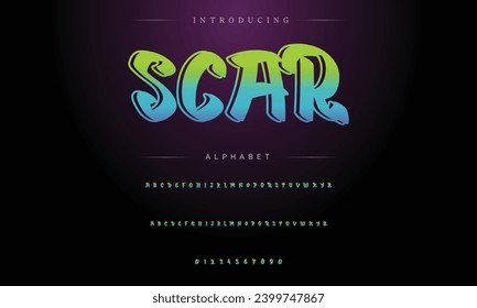 Graffiti font text effect, spray and street text style