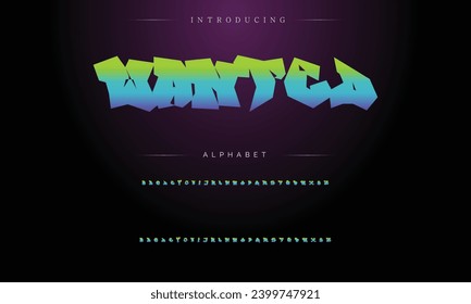 Graffiti font text effect, spray and street text style