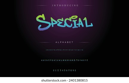 Graffiti font text effect, spray and street text style