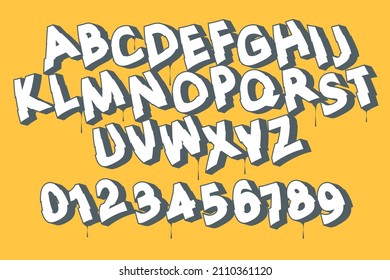 Graffiti Font. Vector Illustration, EPS 10.