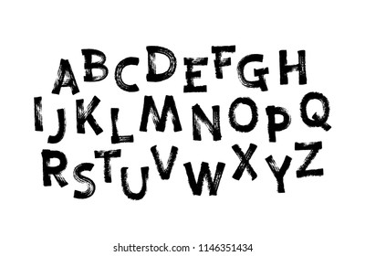 Graffiti font written with a marker. Vector illustration isolated on a white background. EPS 10