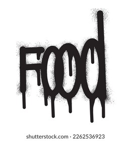 Graffiti food text with black spray paint