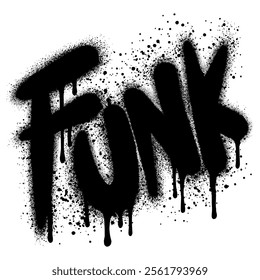 graffiti Funk text sprayed in black over white.