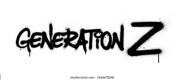 Graffiti generation Z text sprayed in black over white