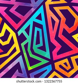 Graffiti geometric pattern wiht grunge effect (vector eps 10)