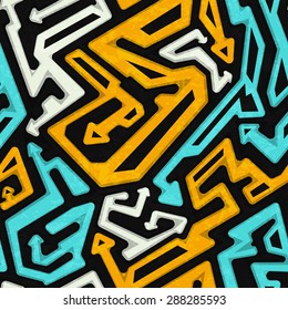 graffiti geometric seamless pattern with grunge effect 