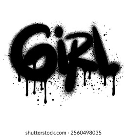graffiti Girl text sprayed in black over white.