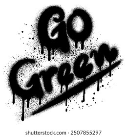 graffiti Go Texto verde rociado en negro sobre blanco.