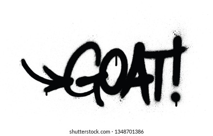 graffiti goat abbreviation sprayed in black over white