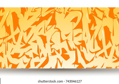 Graffiti gold abstract background wildstyle,vector. Typography for poster, t-shirt or stickers. Text background