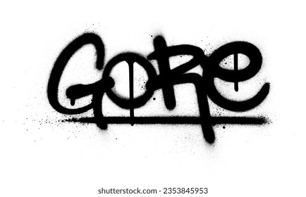 Graffiti con jerga pintada de negro sobre blanco