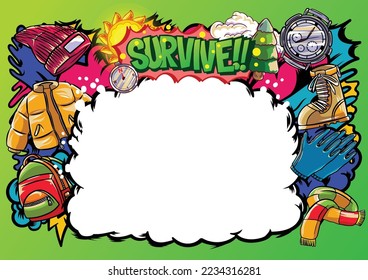 Graffiti graphic work, consisting of important words and concepts in the business world. Hand drawn illustration with street graffiti letters, tags, words, street art, style, fresh and colorful