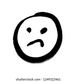 Graffiti grunge emoji with black ond white color