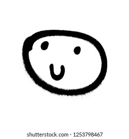 Graffiti grunge emoji with black ond white color