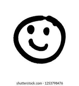 Graffiti grunge emoji with black ond white color