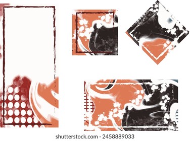 Graffiti grunge texture Abstract background set of posters in graffiti style cover banner flyer street style wall art design elements