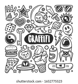 Graffiti Hand Drawn Doodle Coloring Vector