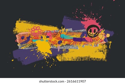 Graffiti handwriting pattern design vector. Template graffiti grunge pattern texture illustration. Vector illustration.
