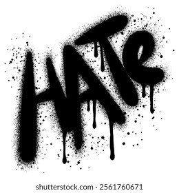 graffiti Hate text sprayed in black over white.