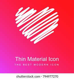 Graffiti heart shape red and pink gradient material white icon minimal design