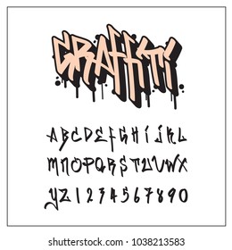 Graffiti Hip Hop Font And Alphabet, Vector Illustration