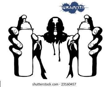 Graffiti hip hop vector person with spray can