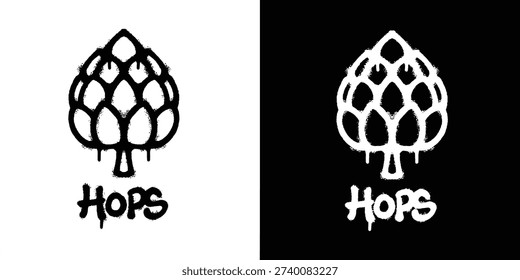 Graffiti hops beer logo vector design