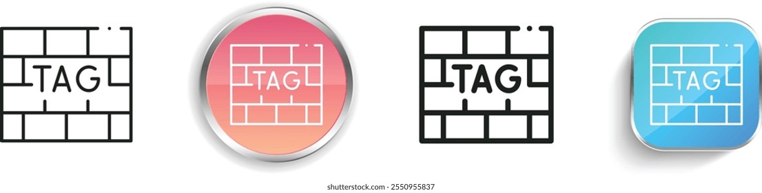 graffiti icon. Thin Linear, Regular and Button Style Design Isolated On White Background