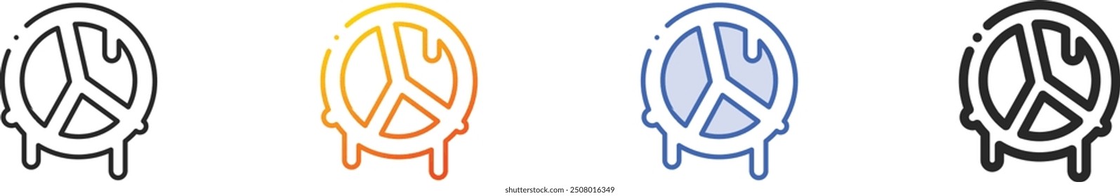 graffiti icon.Thin Linear, Gradient, Blue Stroke and bold Style Design Isolated On White Background