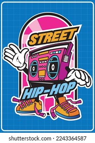 Graffiti illustration design for t-shirt, sticker, wall art. Ghetto style, urban street art theme. stylish graffiti art and hip-hop gangster.