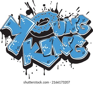 Graffiti illustration isolated on black background for poster, t-shirt print, business element, social media content, blog, sticker, vlog, and card. vector illustration.