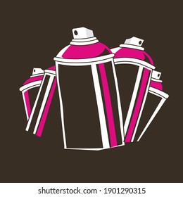 Imagen de graffiti de lata con flechas. Banner horizontal. Ilustración vectorial.