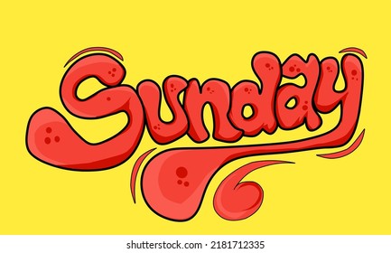 Graffiti image of Sunday's name in red and yellow background