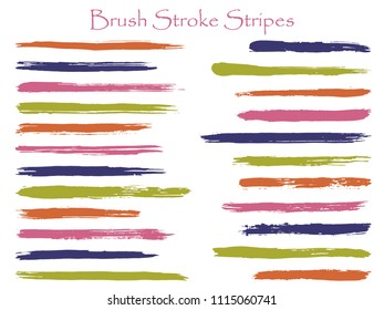 Graffiti ink brush stroke stripes vector set, green brown horizontal marker or paintbrush lines patch. Hand drawn watercolor paint brushes, smudge strokes collection. Interior colors scheme swatches.